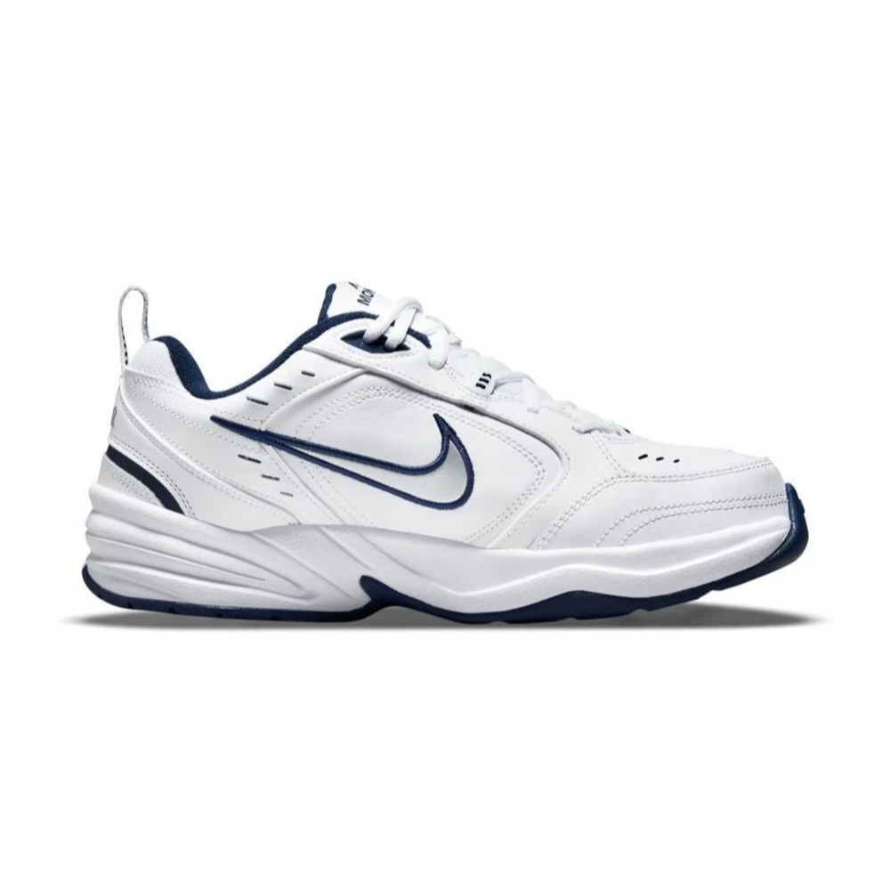 Mens Size 10 4E Wide- Nike AIR MONARCH IV White Blue Walking Shoes 416355 102